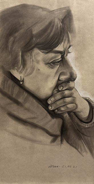 Getekend vrouwenportret