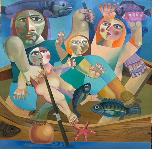 Figuren met vissen